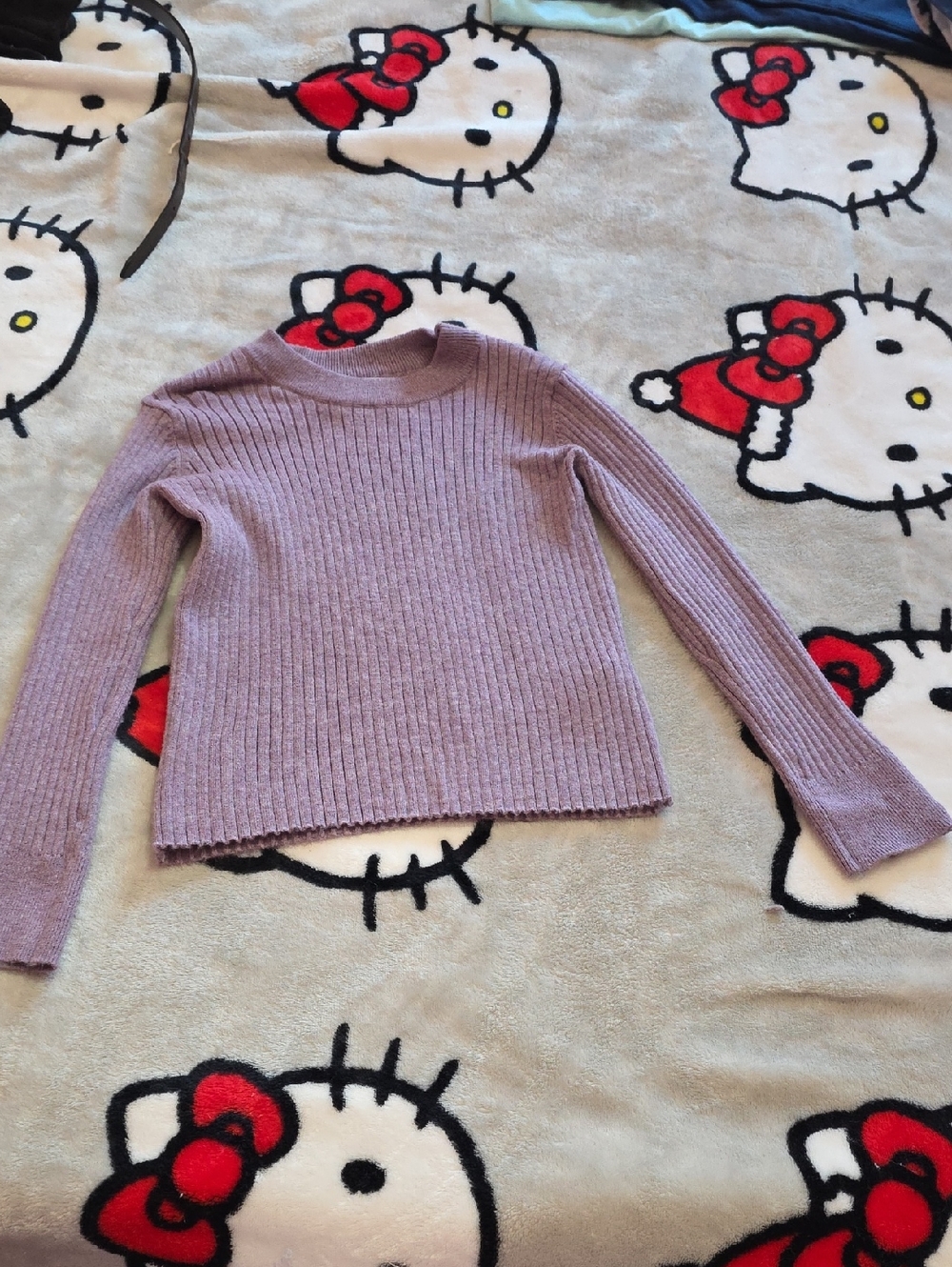 Zara Lavender Ribbed Turtleneck Sweater